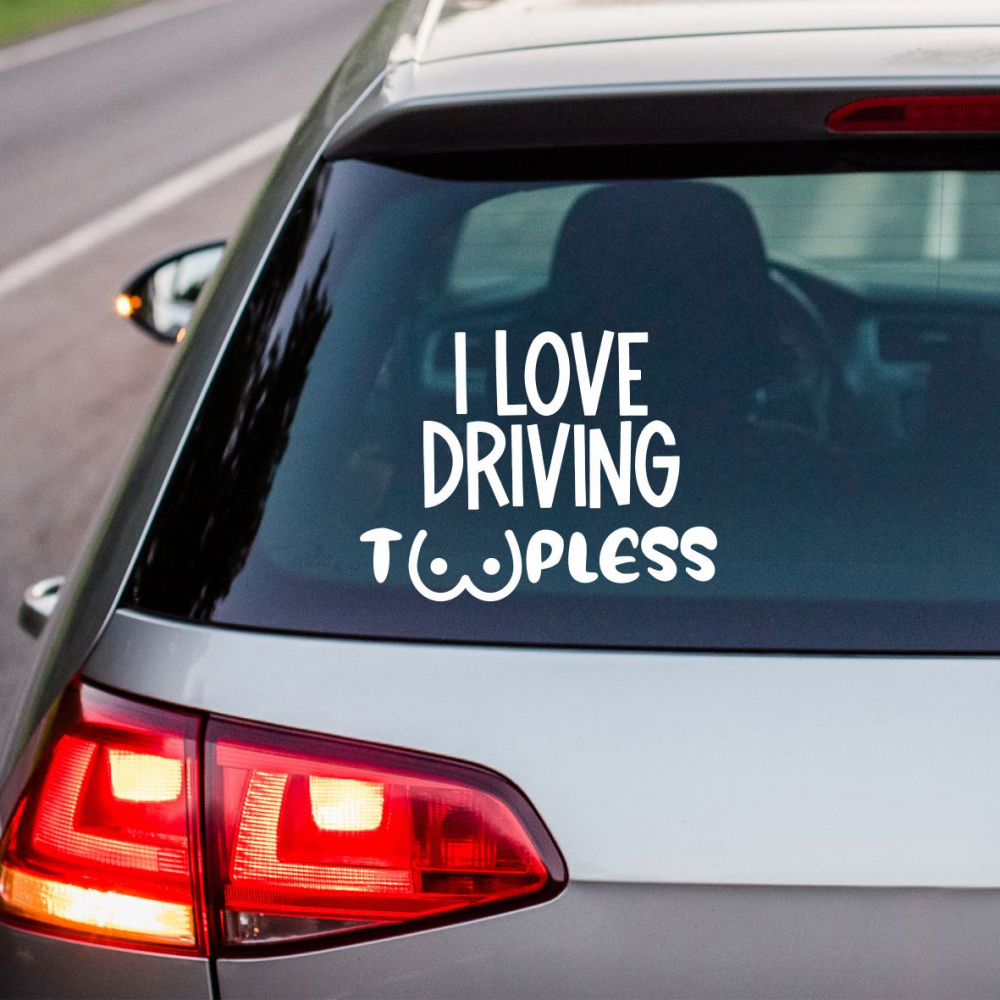 STICKERS I LOVE DRIVING TOPLESS [1]