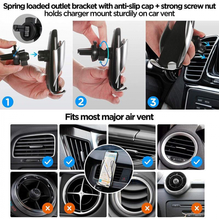 Suport telefon cu incarcator wireless YC-S5 [2]