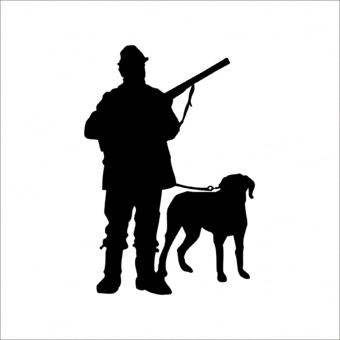 MAN AND DOG STICKER [1]