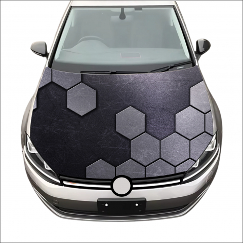 STICKERE MARI - AUTOCOLANT CAPOTĂ HONEYCOMB METALIC
