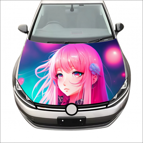 STICKERE MARI - AUTOCOLANT CAPOTĂ GIRL ANIME
