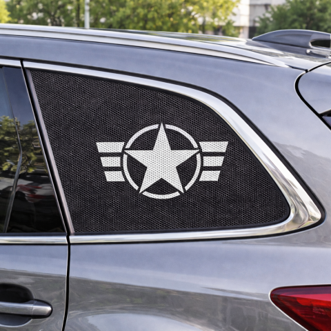 STICKERE GEAM MIC - AUTOCOLANT CU GĂURELE -WINDOWS GRAFIC  STAR NR.1