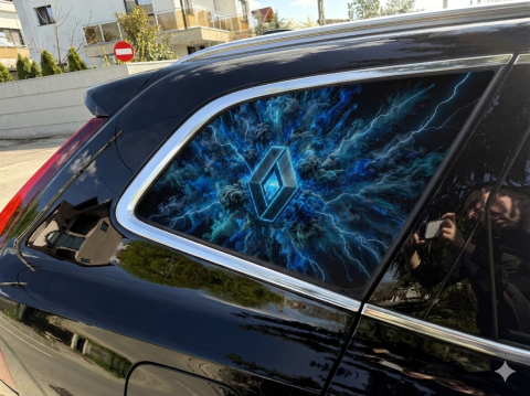 4X4/OFF ROAD STICKER - AUTOCOLANT CU GĂURELE -WINDOWS GRAFIC RENAULT SPLASH BLUE