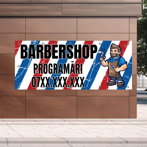 PRODUSE PERSONALIZATE FIRME - BANNER BARBER SHOP VARIANTA 2
