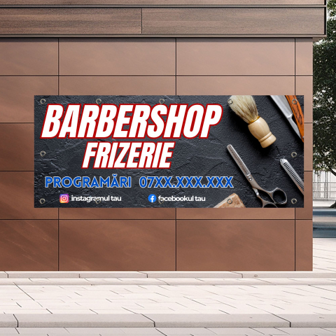 PRODUSE PERSONALIZATE FIRME - BANNER BARBER SHOP VARIANTA 3
