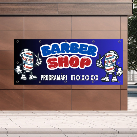 PRODUSE PERSONALIZATE FIRME - BANNER BARBER SHOP VARIANTA 1