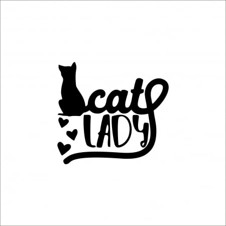 PENTRU FETE - CAT LADY STICKER 2