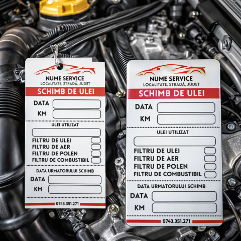 TOP VANZARI - ETICHETE REVIZIE ULEI (SET 100 BUCATI)