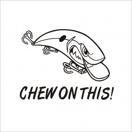 VANATOARE - PESCUIT - CHEW ON THIS STICKER