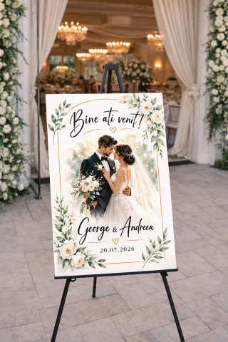 PRODUSE PENTRU EVENIMENTE - PANOU PERSONALIZAT CU POZA SI TEXT - EVENIMENT