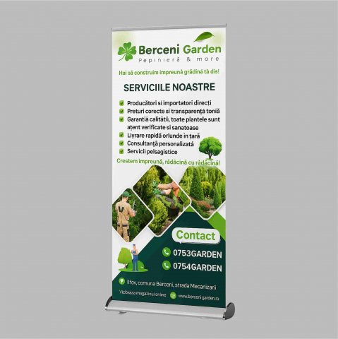 SISTEME DE AFISARE - ROLL UP +  BANNER PRINTAT  85X200 CM