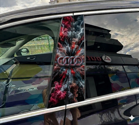 STICKERE STALPI - SET 2 STICKERE PENTRU STALPI AUDI DARK