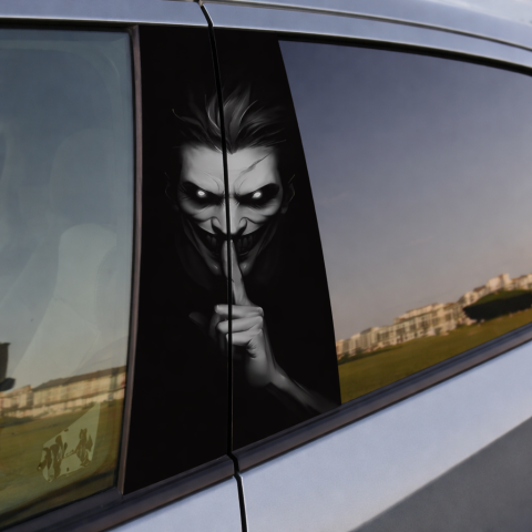 STICKERE AUTO - SET 2 STICKERE PENTRU STALPI DARK CLOWN