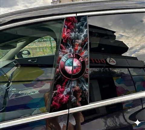 STICKERE STALPI - SET 2 STICKERE PENTRU STALPI BMW DARK