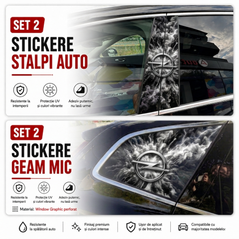 PRODUSE IN TRENDING - SET PERSONALIZARE AUTO STALPI + GEAM MIC WHITE AND DARK