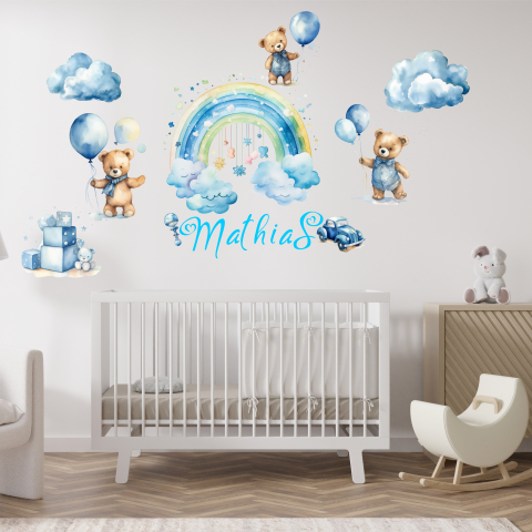 STICKERE DE PERETE - Set Stickere Decorative cu ursuleti pentru Camera Fetita