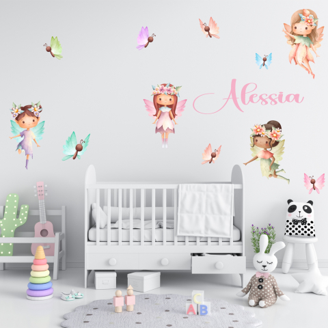 STICKERE DE PERETE - Set Stickere Decorative cu zane pentru Camera Fetita