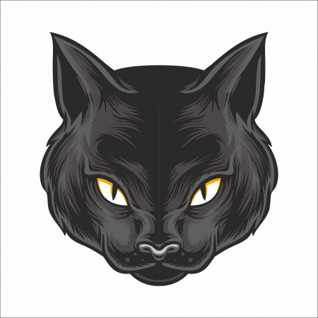 STICKERE PRINTATE - STICKER BLACK CAT HEAD