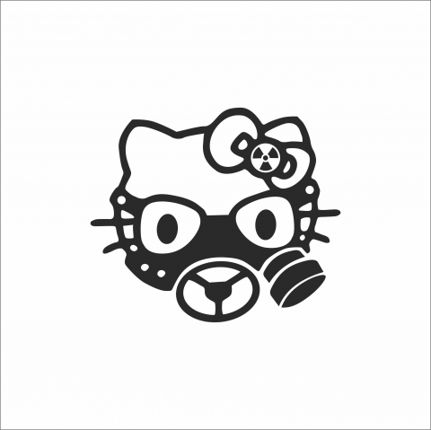 DIVERSE - STICKER HELLO KITTY GAS MASK