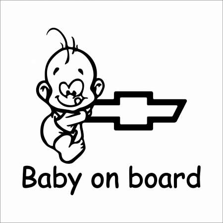 BABY ON BOARD - STICKER BABY ON BOARD CHEVROLET