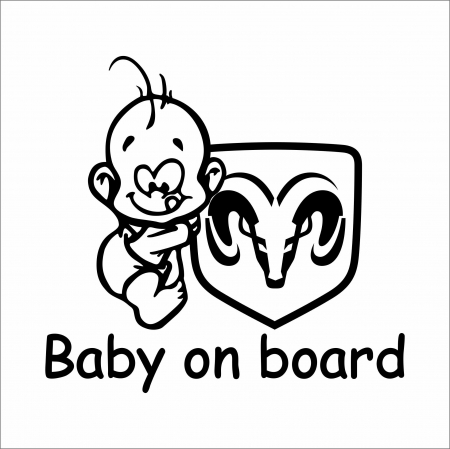 BABY ON BOARD - STICKER BABY ON BOARD DODGE