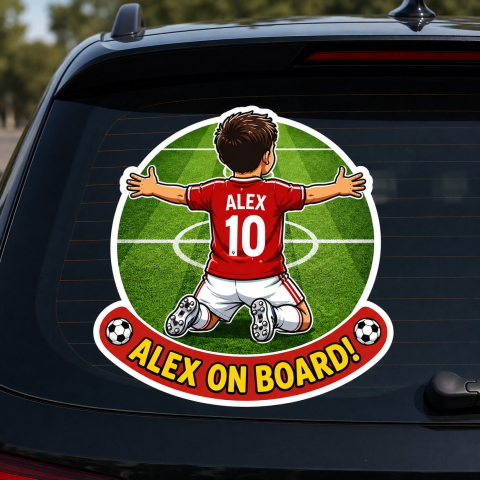 BABY ON BOARD - STICKER BABY ON BOARD- FOTBAL CU NUME