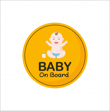 BABY ON BOARD - STICKER BABY ON BOARD GALBEN NR.2