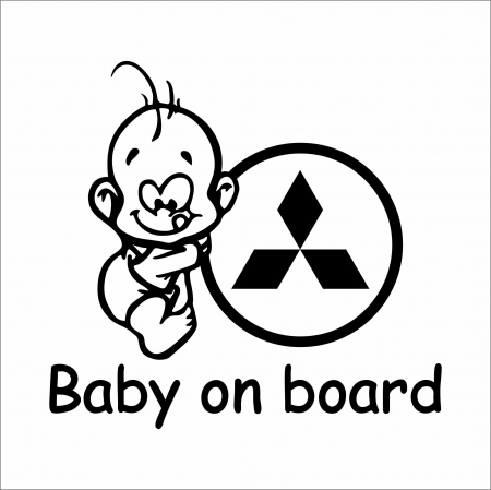 BABY ON BOARD - STICKER BABY ON BOARD MITSUBISHI