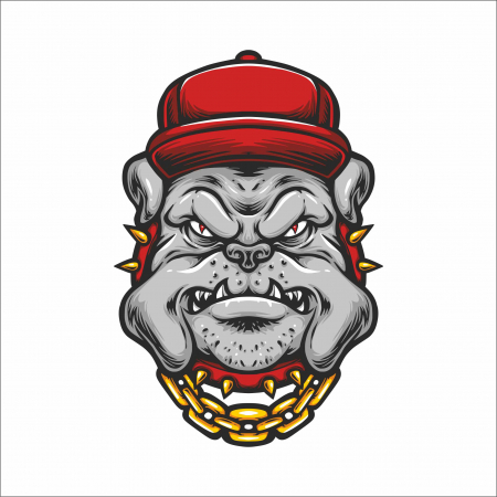 STICKERE PRINTATE - STICKER BULLDOG WITH HAT