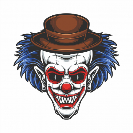 STICKERE PRINTATE - STICKER BLUE HAIRED CLOWN