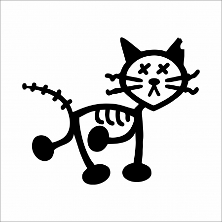 DIVERSE - STICKER SCHELET PISICA