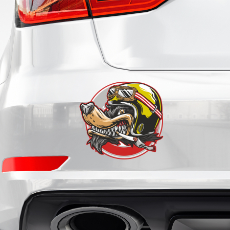 STICKERE CU ANIMALE - STICKER MOTO DOG