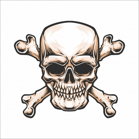STICKERE PRINTATE - STICKER CROSSBONES SKULL