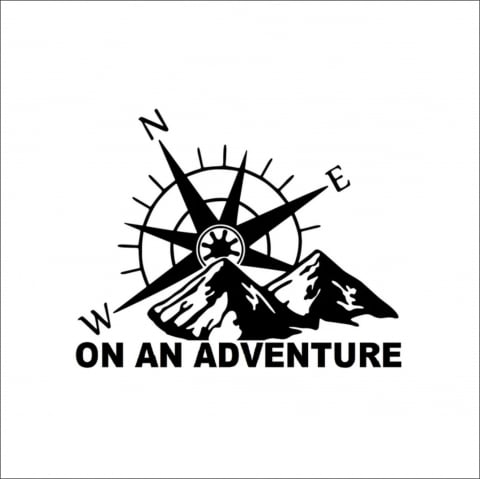 VANATOARE - PESCUIT - STICKER BUSOLA ADVENTURE