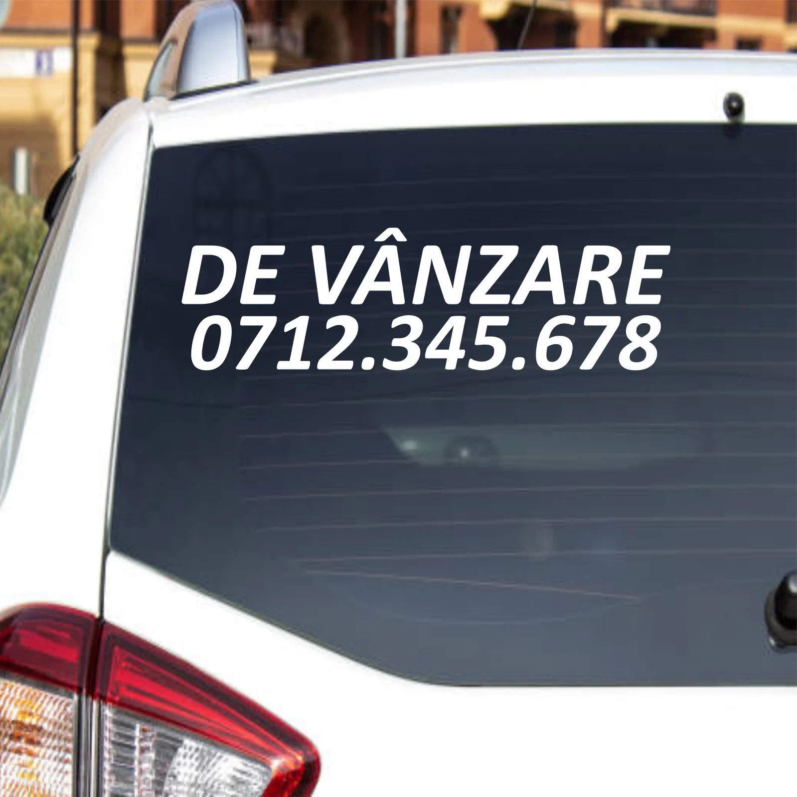 STICKERE PERSONALIZATE - STICKER "DE VANZARE" + NUMAR DE TELEFON