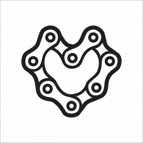 STICKERE JDM - STICKER CHAIN HEART