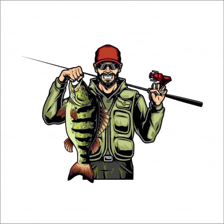 STICKERE PRINTATE - STICKER FISHING MAN