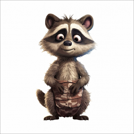 STICKERE CU ANIMALE - STICKER RACCOON