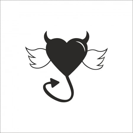 PENTRU FETE - STICKER ANGEL DEVIL HEART