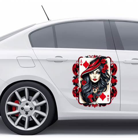 STICKERE MARI - STICKER FATA CU CARTI DE JOC