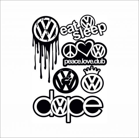 STICKERE MARCI AUTO - SET 6 STICKERE VOLSWAGEN
