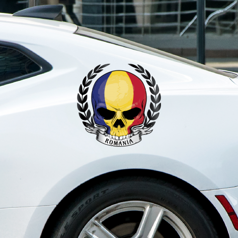 DIVERSE - STICKER CRANIU CU ROMANIA