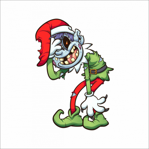 STICKERE CRĂCIUN - STICKER ZOMBIE ELF