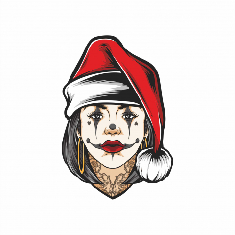 STICKERE CRĂCIUN - STICKER WOMAN WITH CLOWN MAKEUP