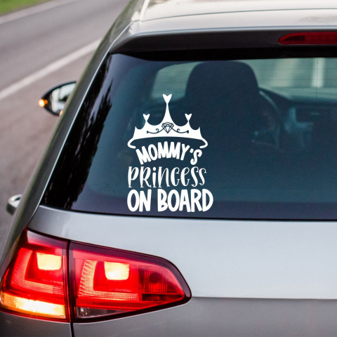 BABY ON BOARD - STICKER MOMMY PRINCESS ON BOARD