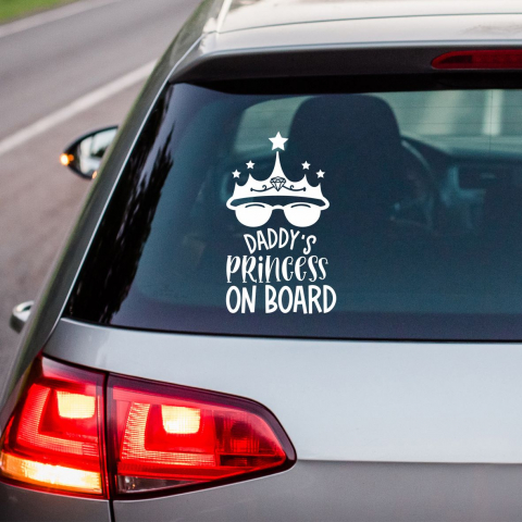 BABY ON BOARD - STICKER DADDY S PRINCES ON BOARD