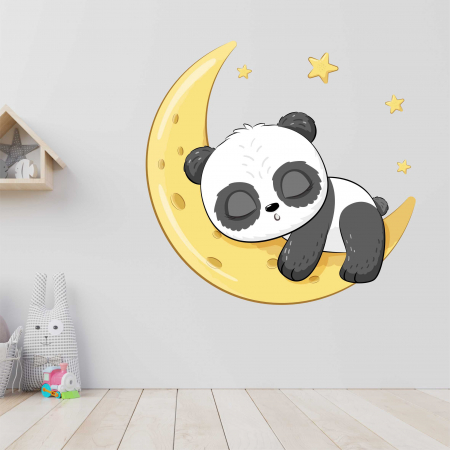 STICKERE DE PERETE - STICKER PERETE PANDA SLEEPING ON MOON
