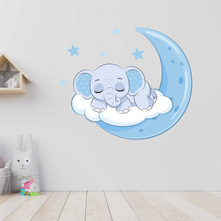 STICKERE DE PERETE - STICKER PERETE ELEPHANT SLEEPING ON MOON