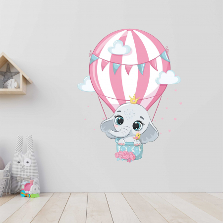 STICKERE DE PERETE - STICKER PERETE ELEFANT IN BALON