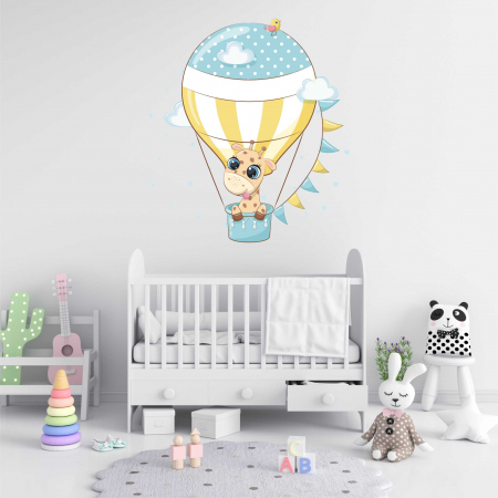 STICKERE DE PERETE - STICKER PERETE GIRAFA IN BALON